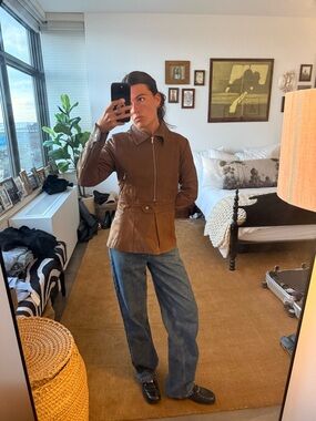 Rebecca Taylor Brown Leather Zip Jacket